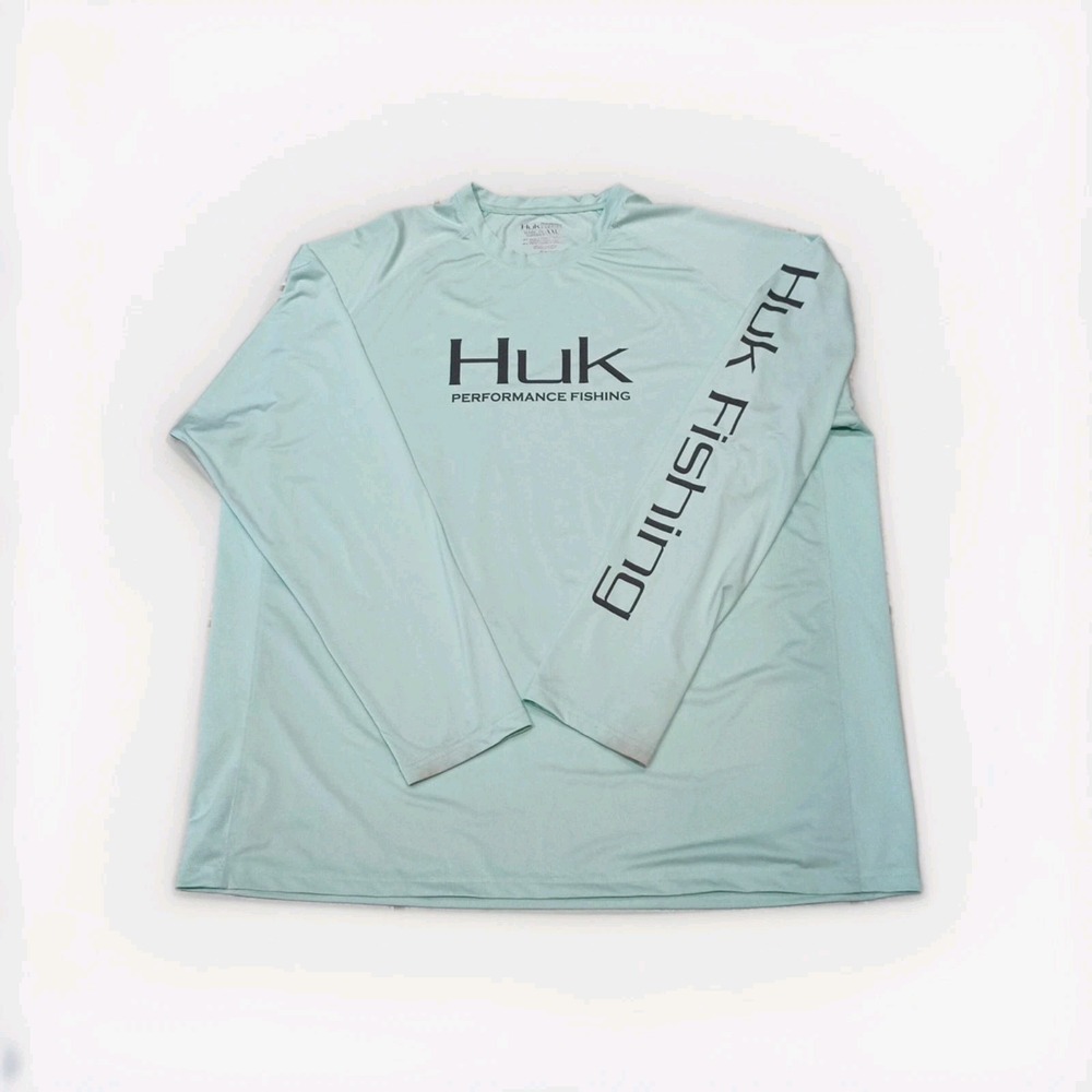 Huk Performance Fishing Long Sleeve Shirt Size XXL Green mint Color